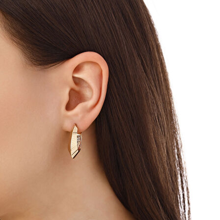 Tasarım Altın Küpe - 14K - 3.36gr