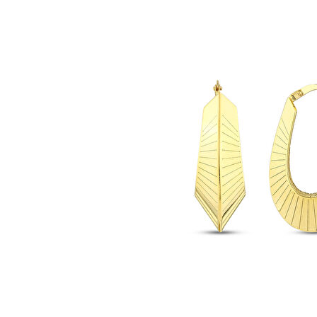 Tasarım Altın Küpe - 14K - 5.39gr