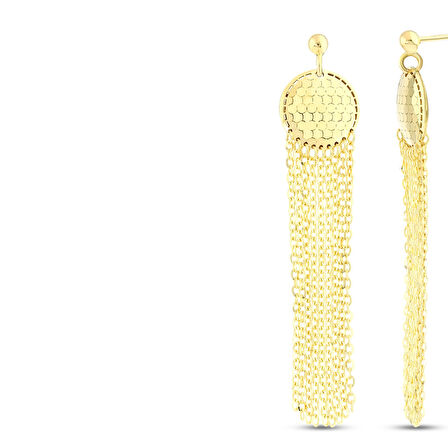 Tasarım Altın Küpe - 14K - 4.92gr