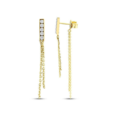 Tasarım Altın Küpe - 14K - 2.04gr