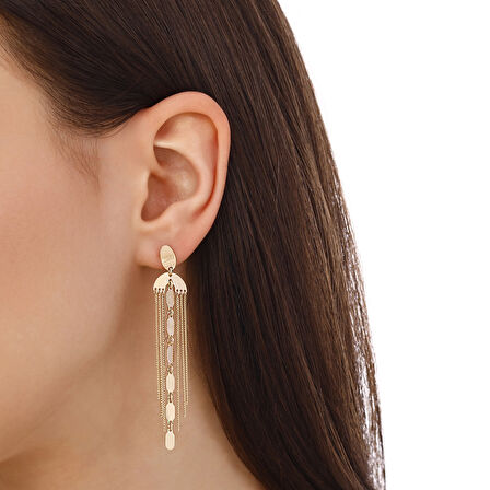 Tasarım Altın Küpe - 14K - 4.57gr