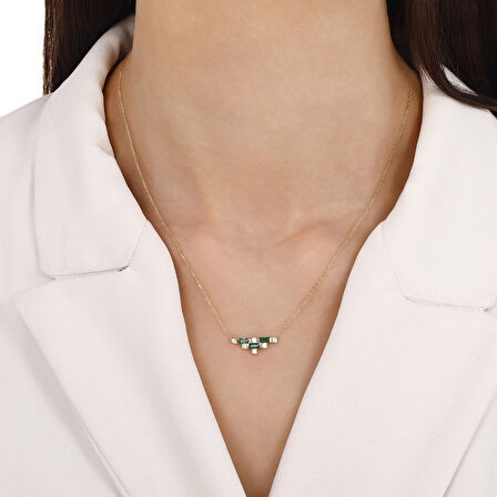 Tasarım Altın Kolye - 14K - 1.76gr