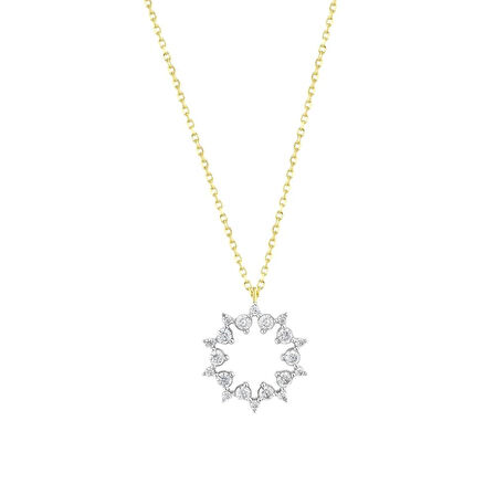 Taşlı Altın Kolye - 14K - 2.34gr