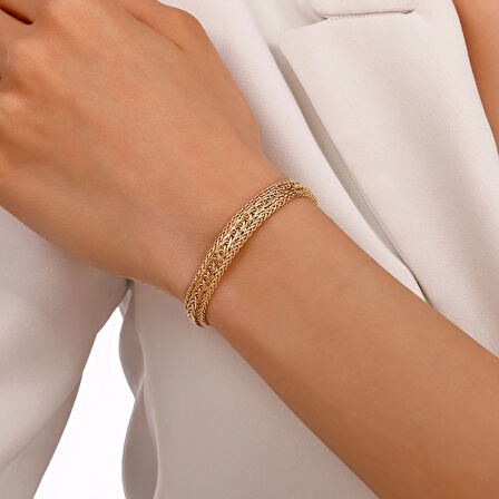 Tasarım Altın Bileklik - 14K - 6.14gr