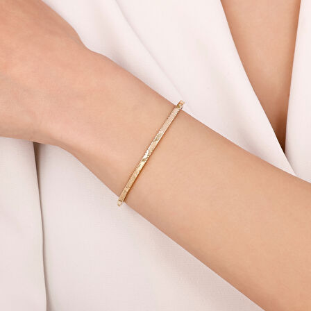 Altın Tasarım Kelepçe - 14K - 6.16gr