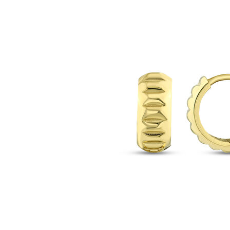 Tasarım Altın Halka Küpe - 14K - 2.53gr