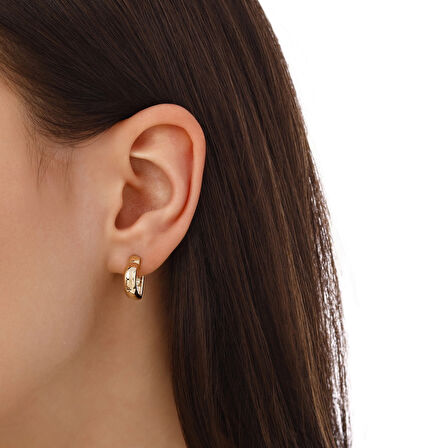 Kalp Formlu Altın Küpe - 14K - 2.68gr