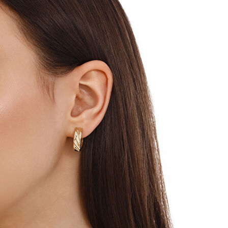 Altın Halka Küpe - 14K - 3.92gr