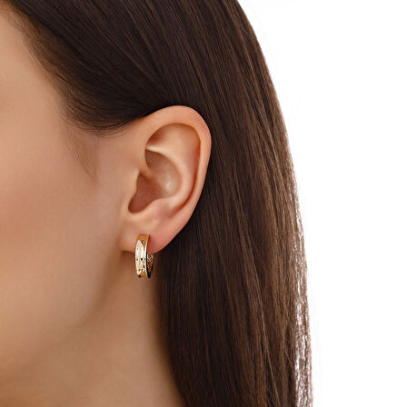 Altın Halka Küpe - 14K - 2.93gr