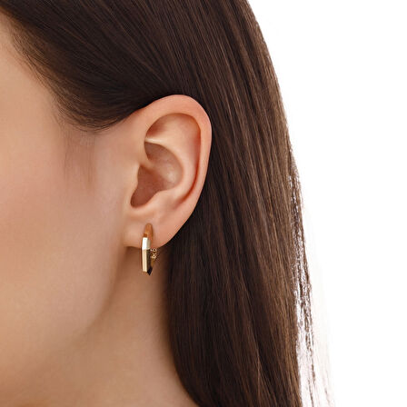 Tasarım Altın Küpe - 14K - 2.85gr