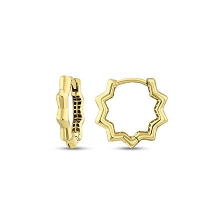 Zikzak Altın Halka Küpe - 14K - 1.95gr