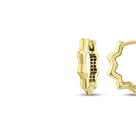 Zikzak Altın Halka Küpe - 14K - 1.95gr