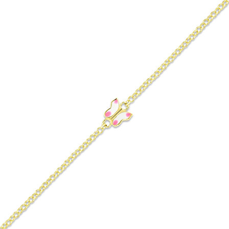 Kelebek Figürlü Altın Çocuk Bileklik - 14K