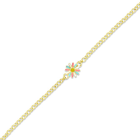 Çiçek Figürlü Altın Çocuk Bileklik - 14K