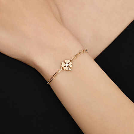 Şans Yonca Altın Bileklik - 14K - 2.24gr