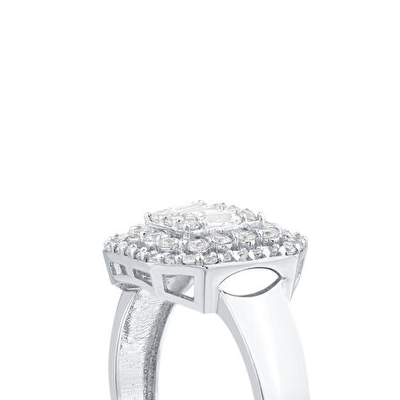 Altın Baget Taşlı Tasarım Yüzük - 14K