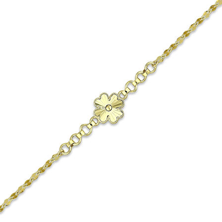 Yonca Figürlü Altın Bileklik - 14K - 2.42gr
