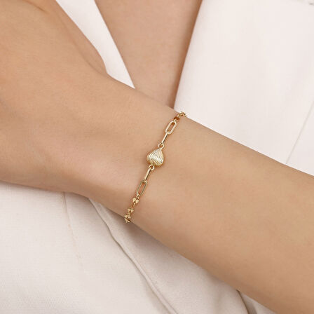 Kalpli Tasarım Altın Bileklik - 14K - 1.64gr