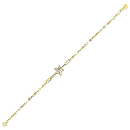 Yıldız Figürlü Altın Bileklik - 14K - 2.21gr