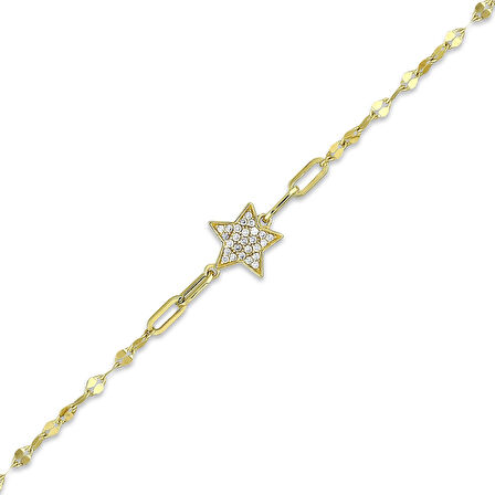 Yıldız Figürlü Altın Bileklik - 14K - 2.21gr