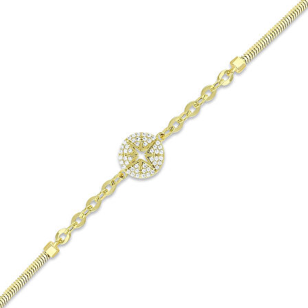 Tasarım Altın Bileklik - 14K - 4.09gr