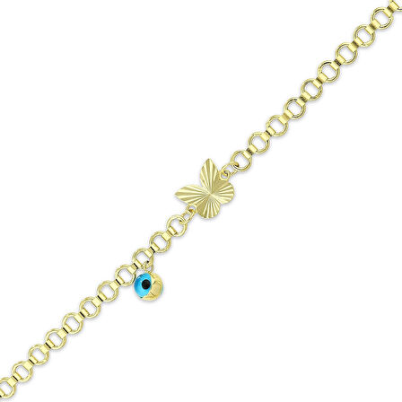 Kelebek Figürlü Tasarım Bileklik - 14K - 3.41gr