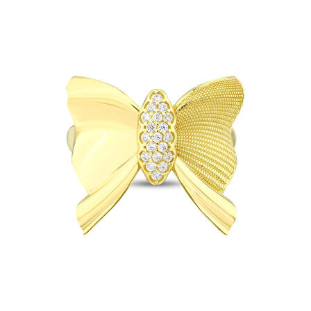 Altın Kelebek Figürlü Yüzük - 14K