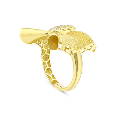 Altın Kelebek Figürlü Yüzük - 14K