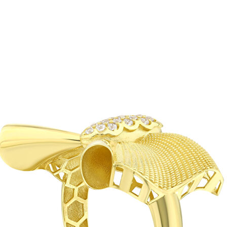 Altın Kelebek Figürlü Yüzük - 14K