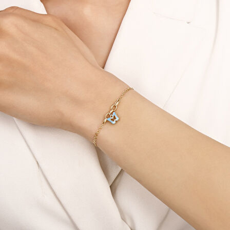 Kelebek Figürlü Tasarım Altın Bileklik - 14K