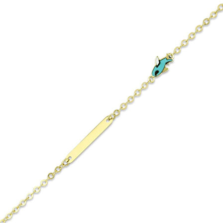 Altın Uçak Figürlü Çocuk Künye - 14K