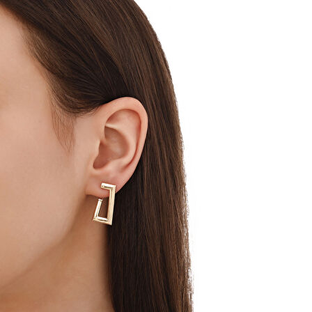 Altın Tasarım Küpe - 14K