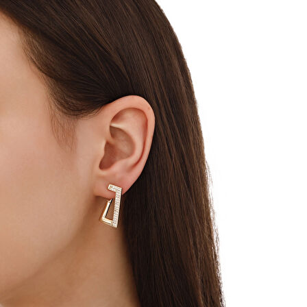 Tasarım Altın Küpe - 14K - 4.24gr