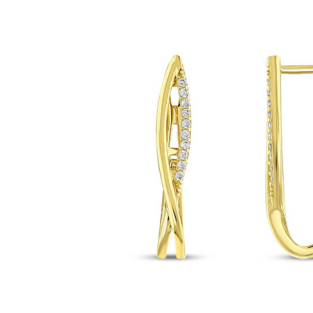 Tasarım Altın Küpe - 14K - 3.95gr