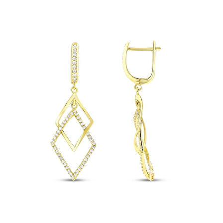 Tasarım Altın Küpe - 14K - 4.13gr