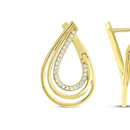 Tasarım Altın Küpe - 14K - 5.05gr