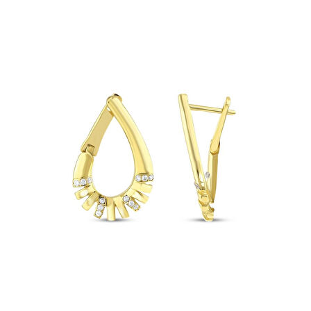 Tasarım Altın Küpe - 14K - 3.63gr
