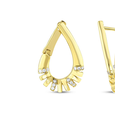 Tasarım Altın Küpe - 14K - 3.63gr