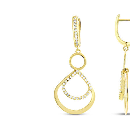 Tasarım Altın Küpe - 14K - 4.15gr