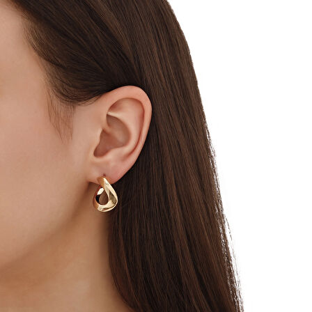 Tasarım Altın Küpe - 14K - 2.67gr