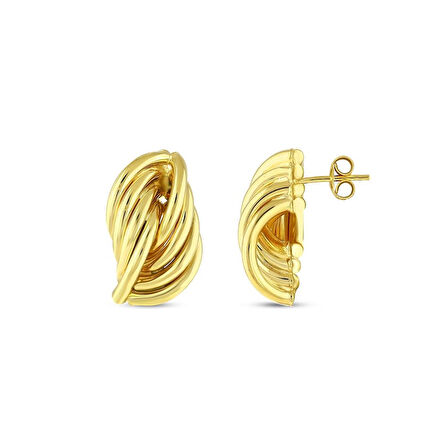 Tasarım Altın Küpe - 14K - 3.48gr