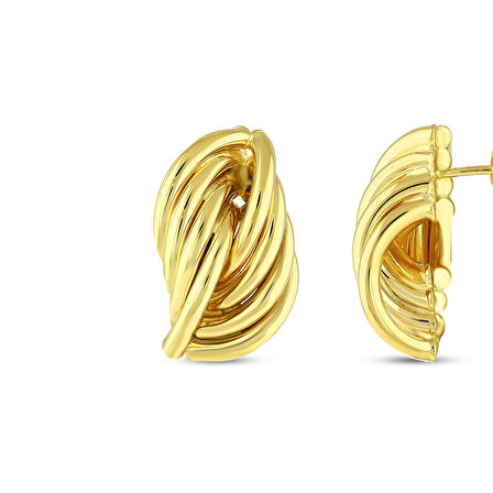 Tasarım Altın Küpe - 14K - 3.48gr