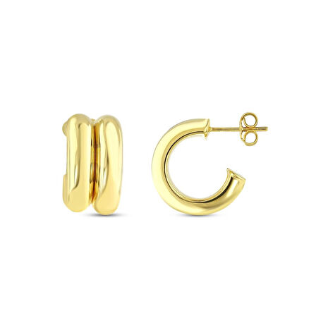 Tasarım Altın Küpe - 14K - 3.32gr