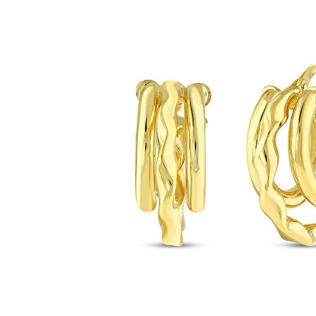 Tasarım Altın Küpe - 14K - 3.09gr