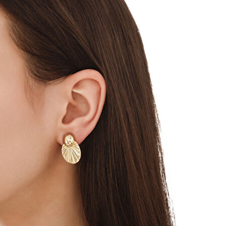 Tasarım Altın Küpe - 14K - 5.03gr