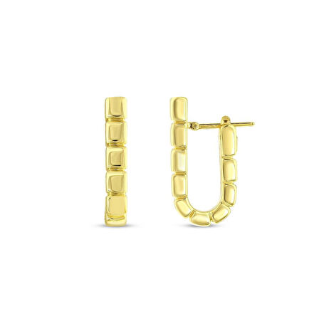 Tasarım Altın Küpe - 14K - 3.76gr