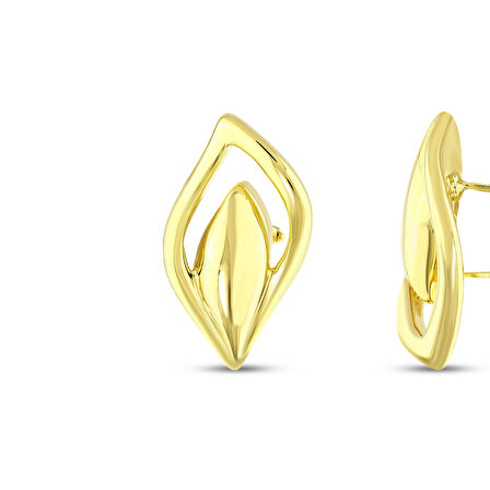 Tasarım Altın Küpe - 14K - 5.42gr