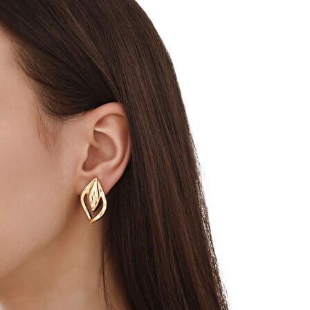 Tasarım Altın Küpe - 14K - 5.42gr