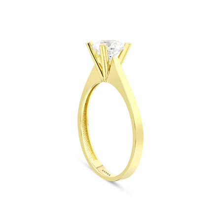 Altın Tektaş Yüzük - 14K - 2.10gr