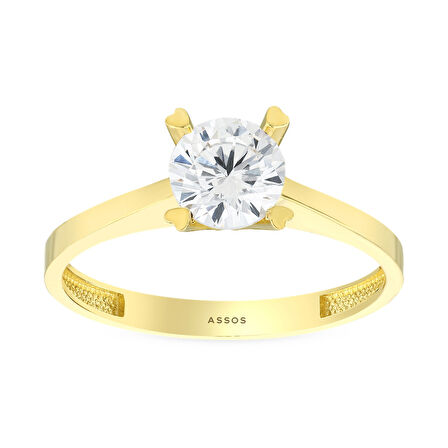 Altın Tektaş Yüzük - 14K - 2.10gr